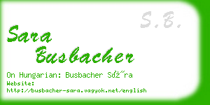 sara busbacher business card